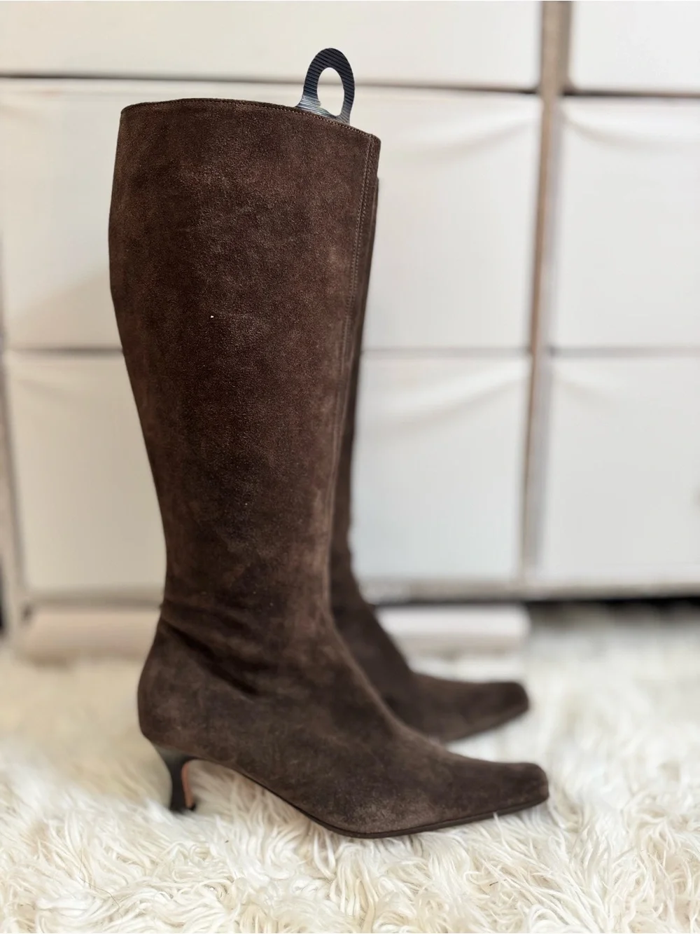 Hobbs London Brown Suede Knee-High Kitten Heel Boots - EU 40 ≈ US Women’s 9–9.5